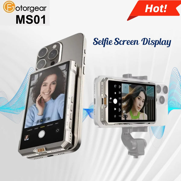 Fotorgear MS01 Magnetic Phone Selfie Monitor Screen for Smartphone Rear Camera Selfie Vlog Live Stream for iPhone Android