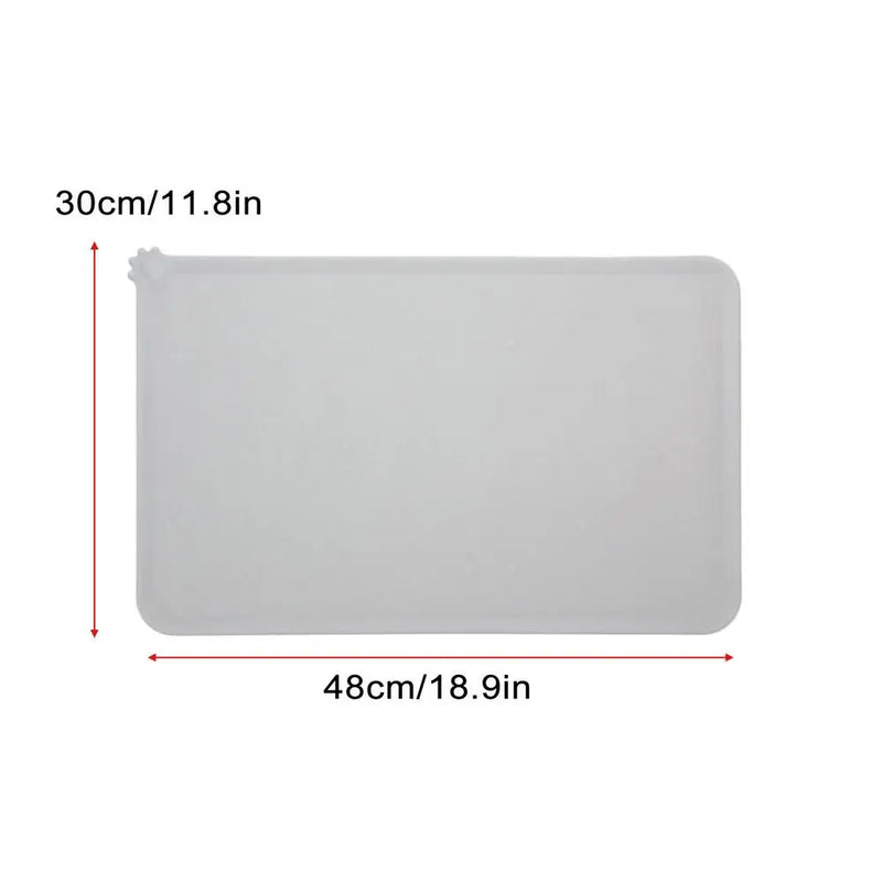Pet Supplies Silicone Dog Bowl Mat with High Lips Non-Stick Waterproof Food Feeding Pad Puppy Feeder Tray Water Cushion Placemat