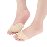 2Pcs=1Pair Toe Separator Foot Care Half Insoles Five Finger Socks Pads Bunion Sleeve Protector Hallux Valgus Forefoot For Women