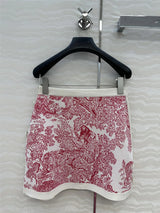 Women's Clothing Early Autumn New Style Temperament Jungle Jacquard Knitted Cardigan Top+French Elegant Half Skirt Two-Piec