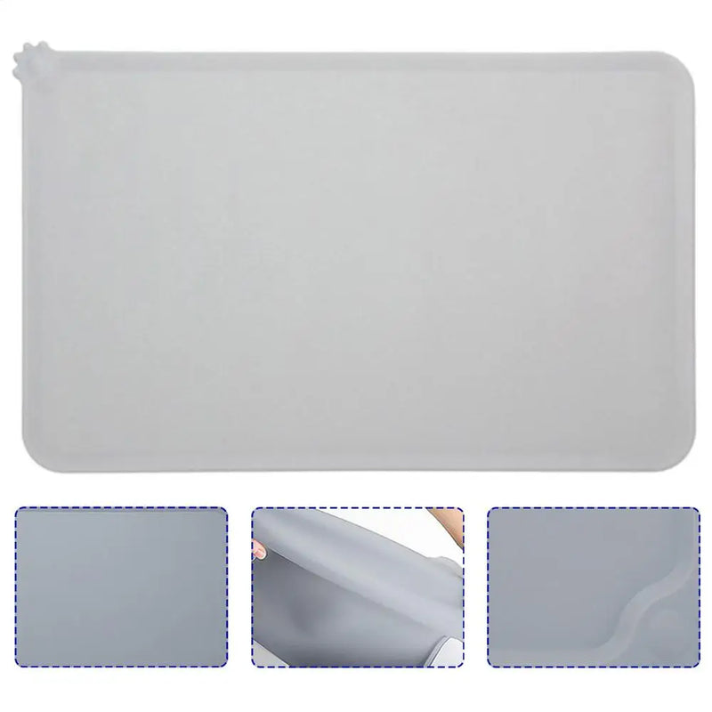 Pet Supplies Silicone Dog Bowl Mat with High Lips Non-Stick Waterproof Food Feeding Pad Puppy Feeder Tray Water Cushion Placemat