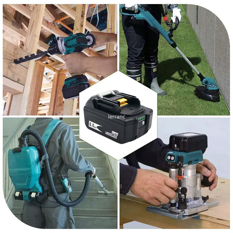 Latest BL1880B BL1860B 18V 8.0Ah 6.0A 3.5A Li Ion Rechargeable Battery for Makita 18V BL1830 BL1840 BL1850 BL1815 Cordless Drill