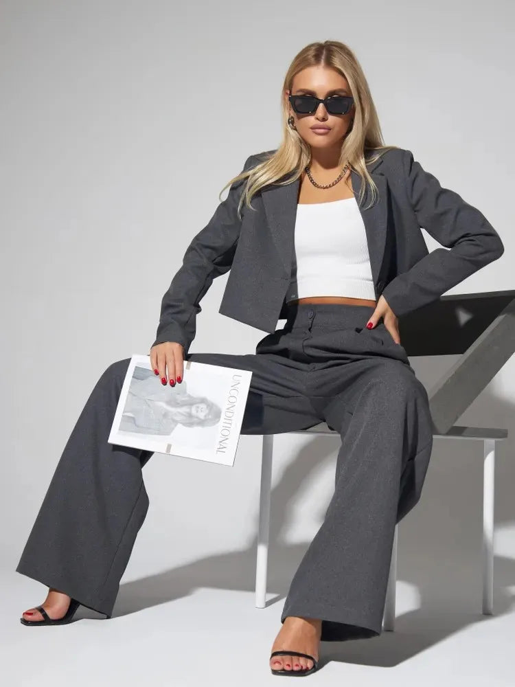 Women's Clothing Autumn New Fashion Casual Short Small Suit Slim Fit Trousers Women's Suit Костюм Женский Летний