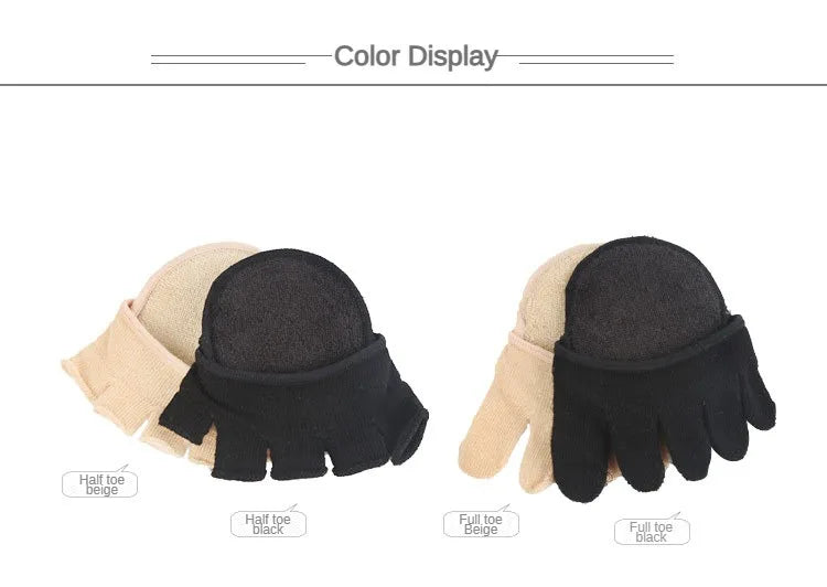2Pcs=1Pair Toe Separator Foot Care Half Insoles Five Finger Socks Pads Bunion Sleeve Protector Hallux Valgus Forefoot For Women