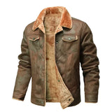 Men Clothing High Quality Male Thicken Leather Jacket Mens Warm Jacket Youth Fashion Casual Coat Winter Men Suede Leather Coat
