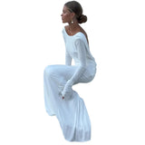 Women's Clothing Autumn New Style High-end Temperament Sexy Backless Dress Long Skirt Slim Fit Long Sleeved Dress