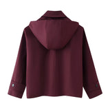 New women's clothing European and American style fashionable design sense lapel bat style short windbreaker