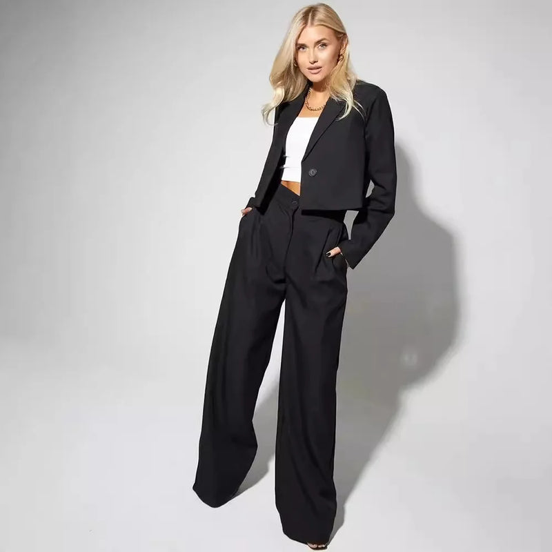 Women's Clothing Autumn New Fashion Casual Short Small Suit Slim Fit Trousers Women's Suit Костюм Женский Летний