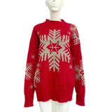 Women's Sweater Gold Thread Snowflake Half Turtleneck Jacquard Loose-fitting
