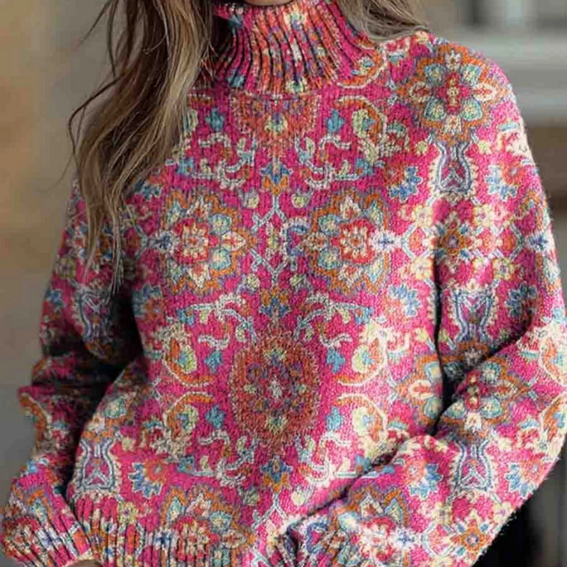 Women's Loose All-matching Printed Leisure Pullover Sweater