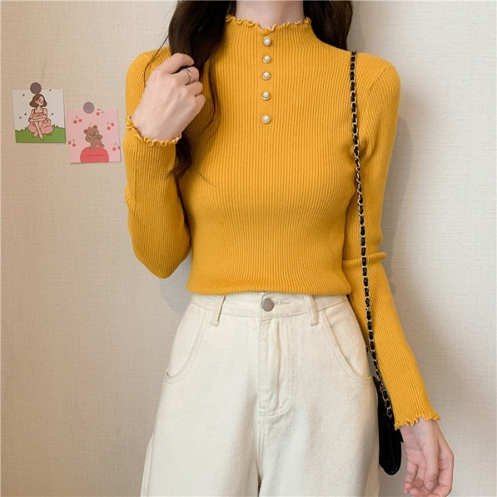 Half Turtleneck Pullover Sweaters Women's Clothing Slim Fit