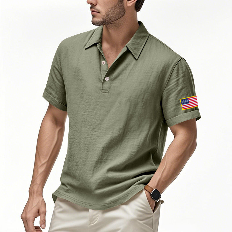 American Summer Linen Short Sleeve Men Clothing