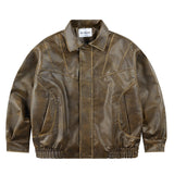 Retro Leather Clothing For Men And Women Loose