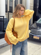 Solid Color Long Sleeve Sweaters Women's Clothing