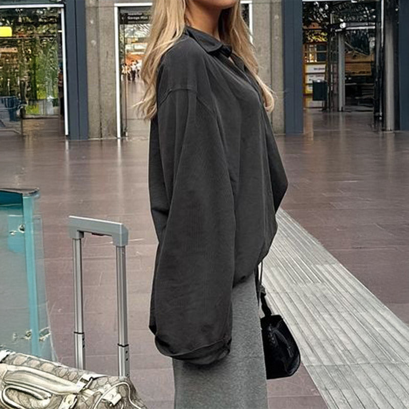 Casual Vacation Style Loose Long Sleeve Women