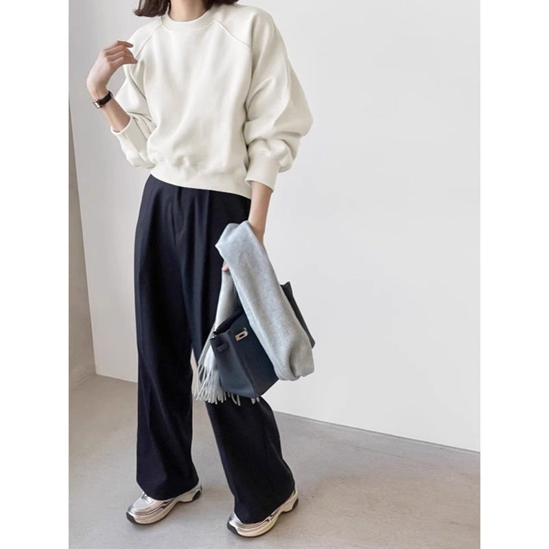 New Round Neck Short Retro Women's Top